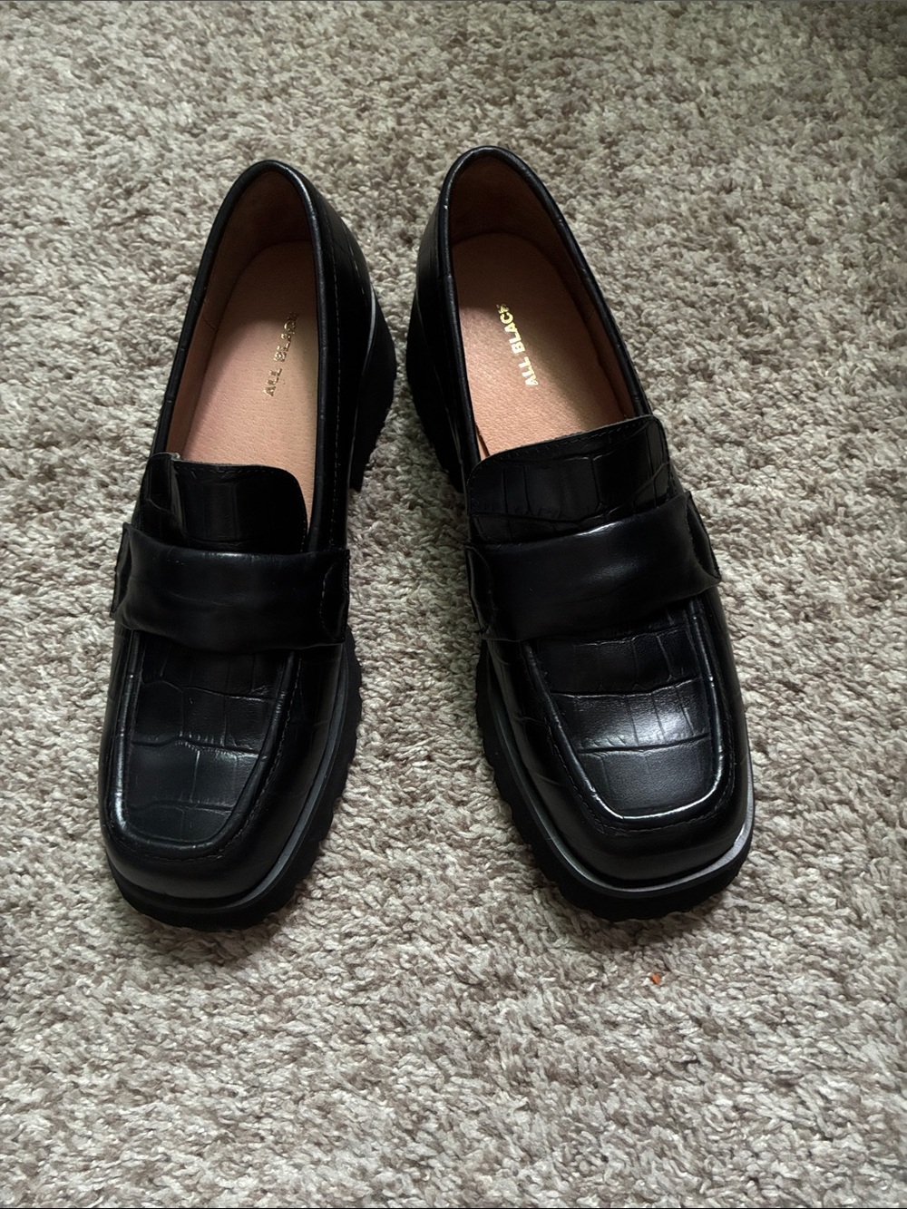 All Black loafers
